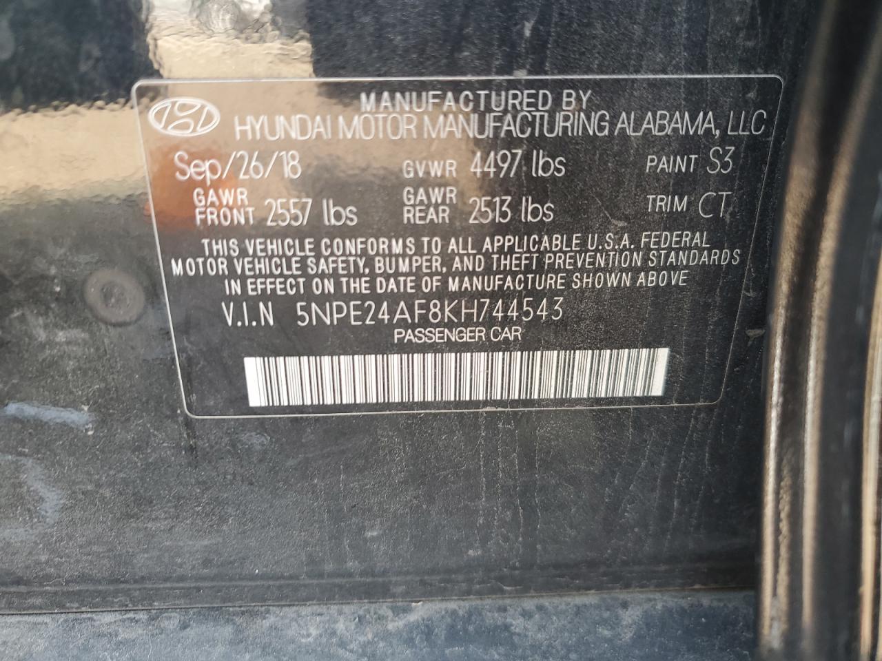 2019 HYUNDAI SONATA