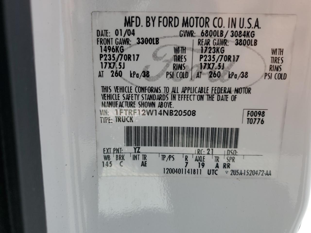 2004 FORD F-150 Lightning