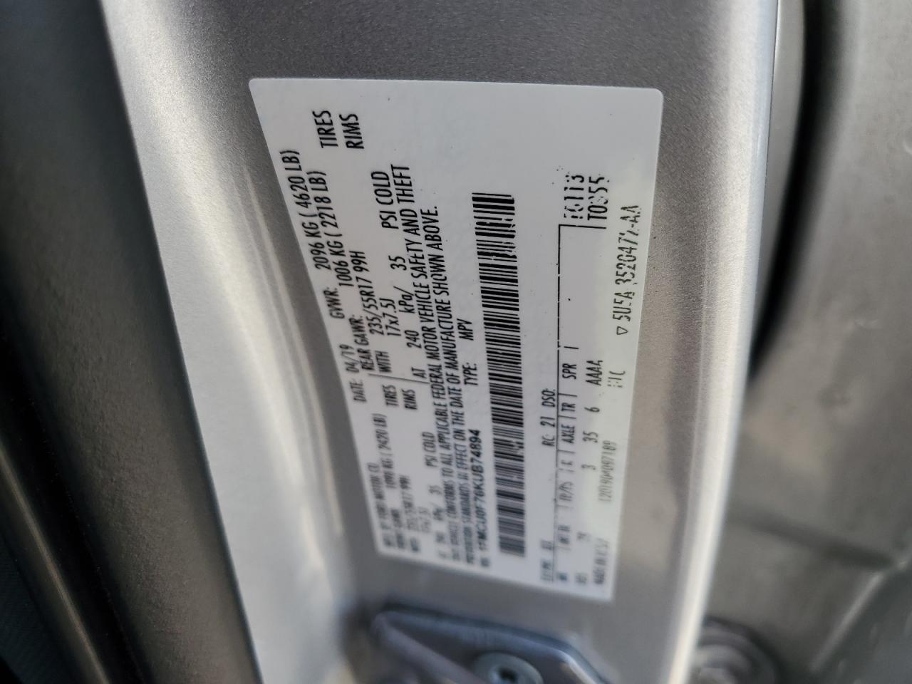 2019 FORD ESCAPE