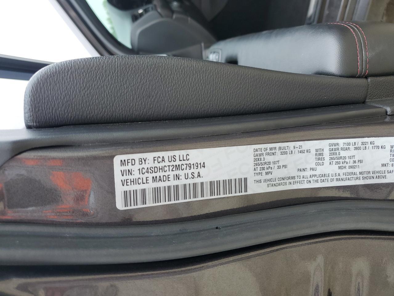 2021 DODGE DURANGO