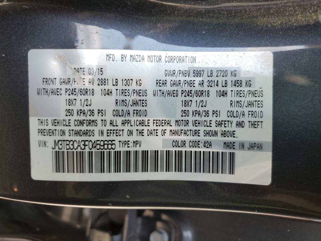 2015 MAZDA CX-9