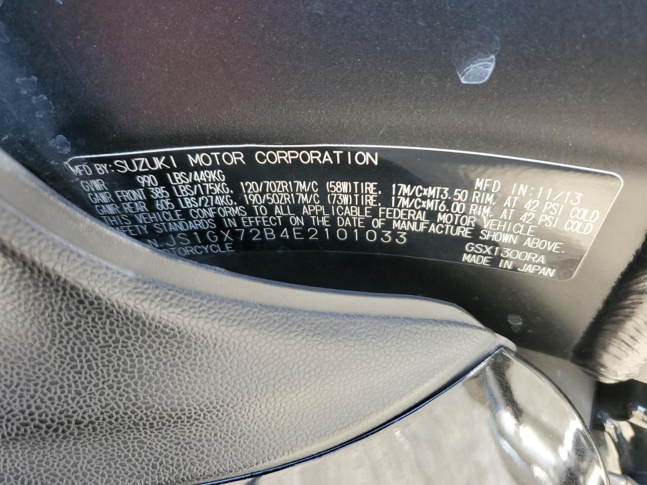 2014 SUZUKI Gsx1300