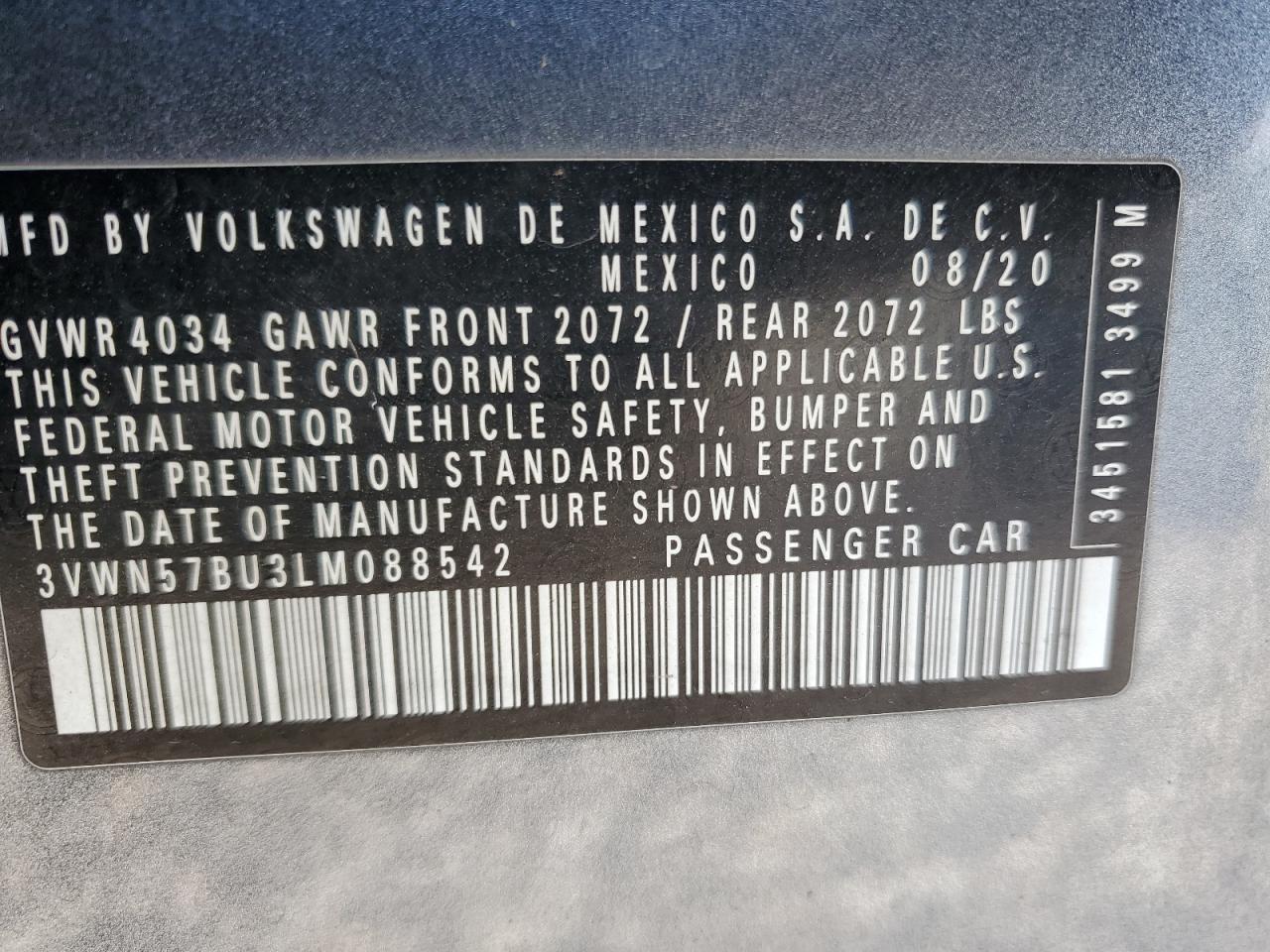 2020 VOLKSWAGEN JETTA
