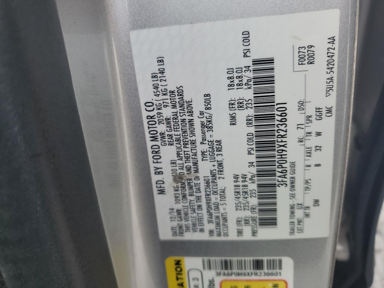 2015 FORD FUSION