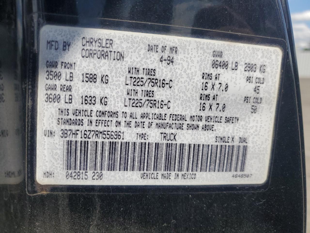 1994 DODGE RAM 1500
