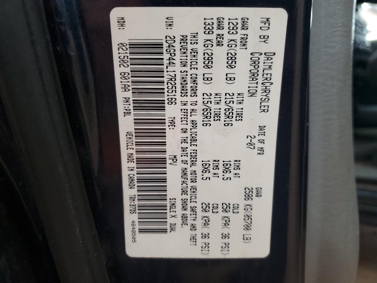 2007 DODGE GRAND CARAVAN
