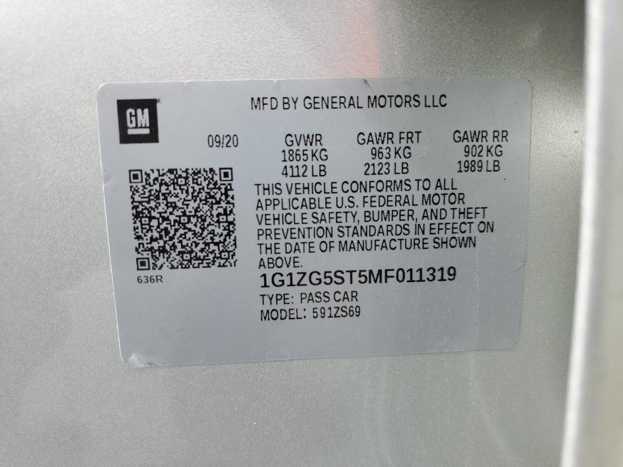 2021 CHEVROLET MALIBU