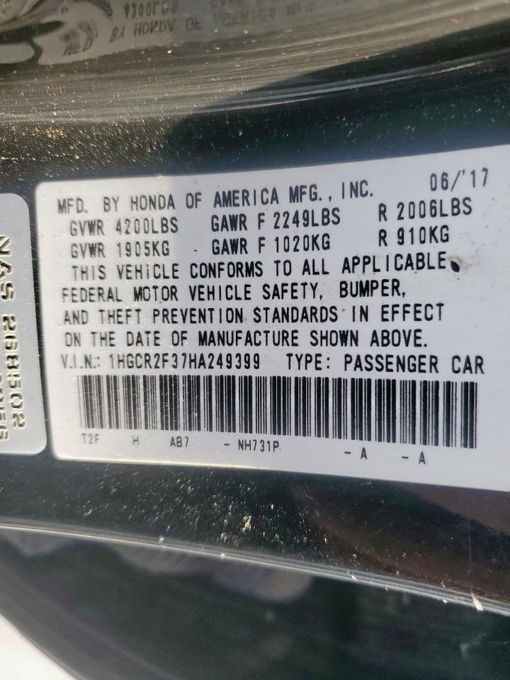 2017 HONDA ACCORD