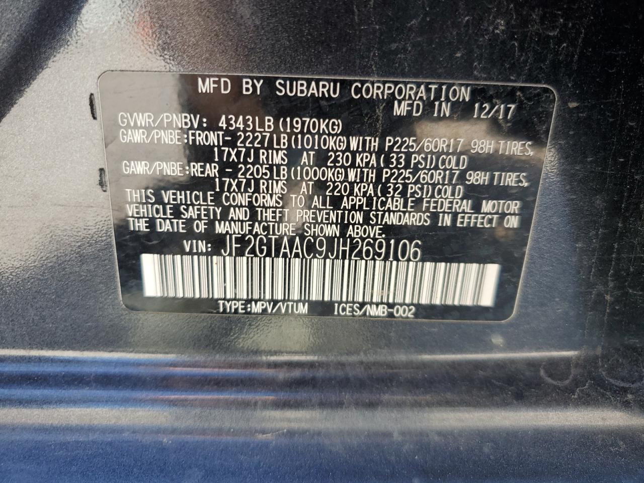2018 SUBARU Crosstrek