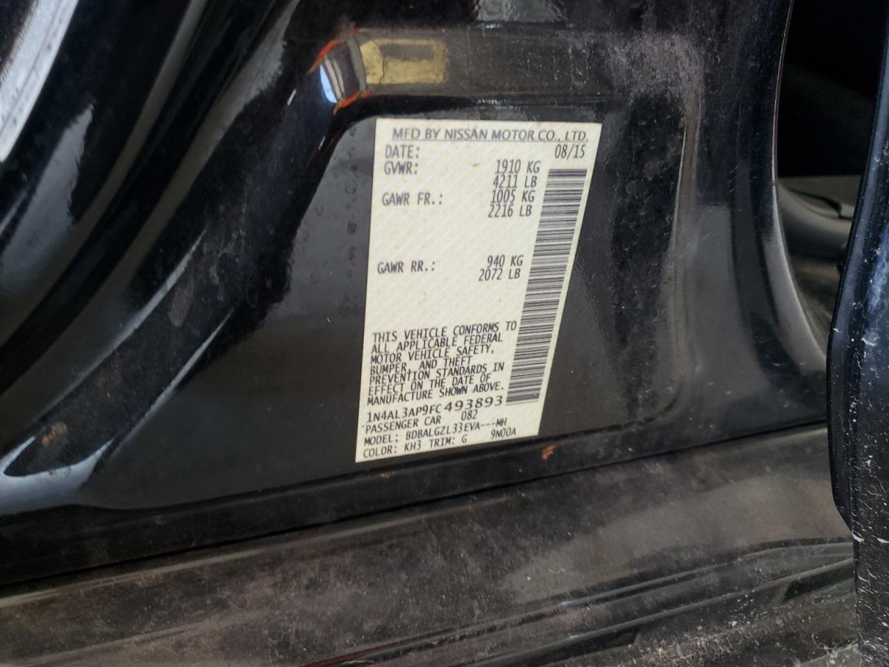 2015 NISSAN ALTIMA