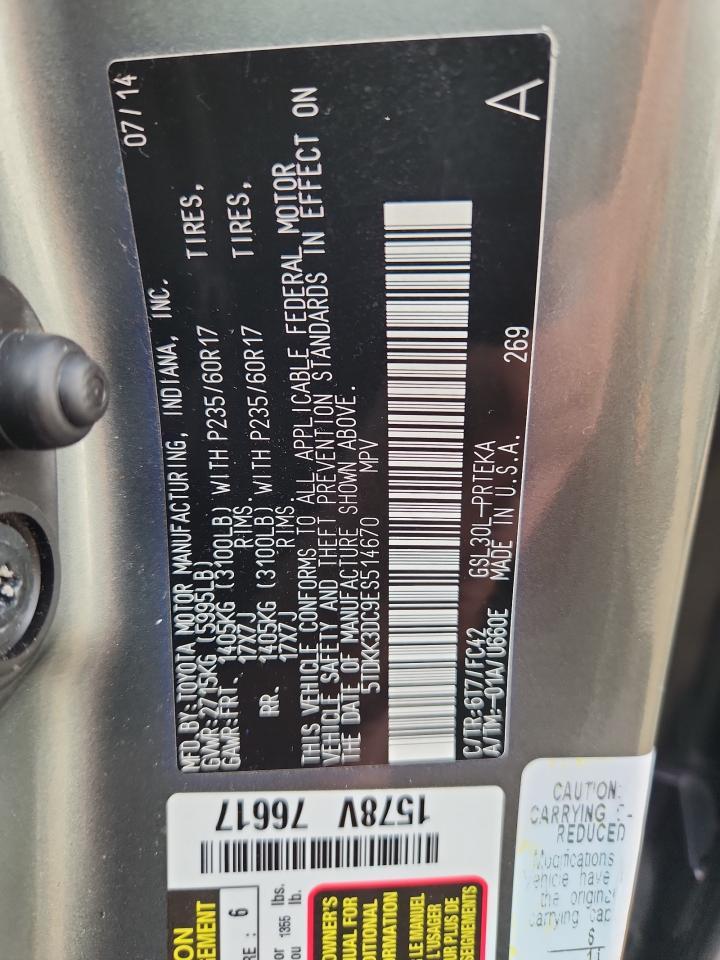 2014 TOYOTA SIENNA