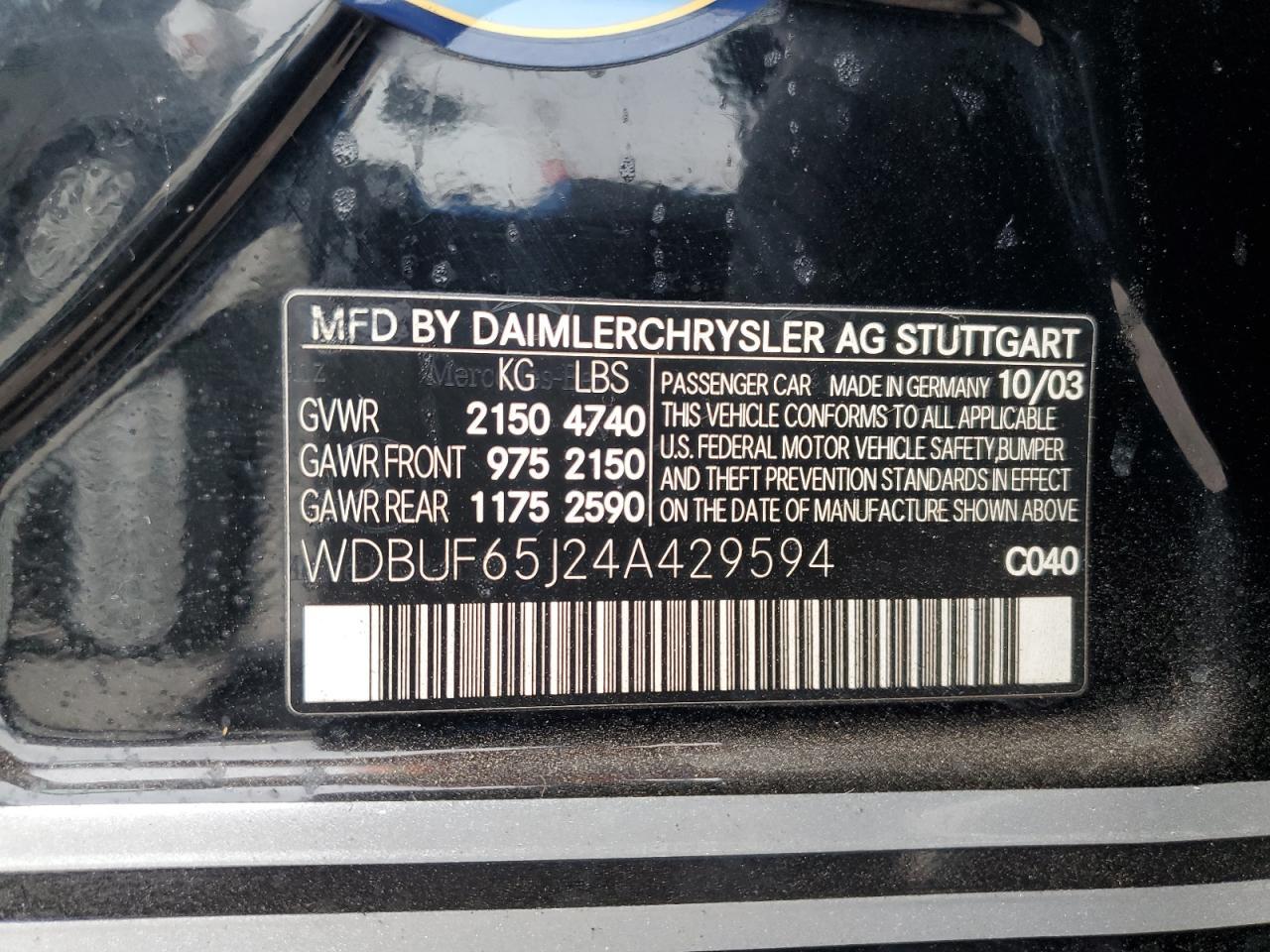2004 MERCEDES-BENZ E-Class