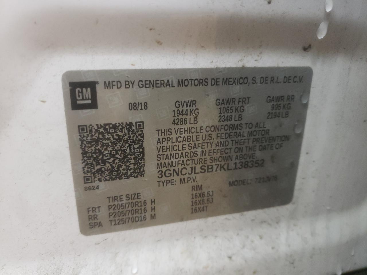2019 CHEVROLET TRAX