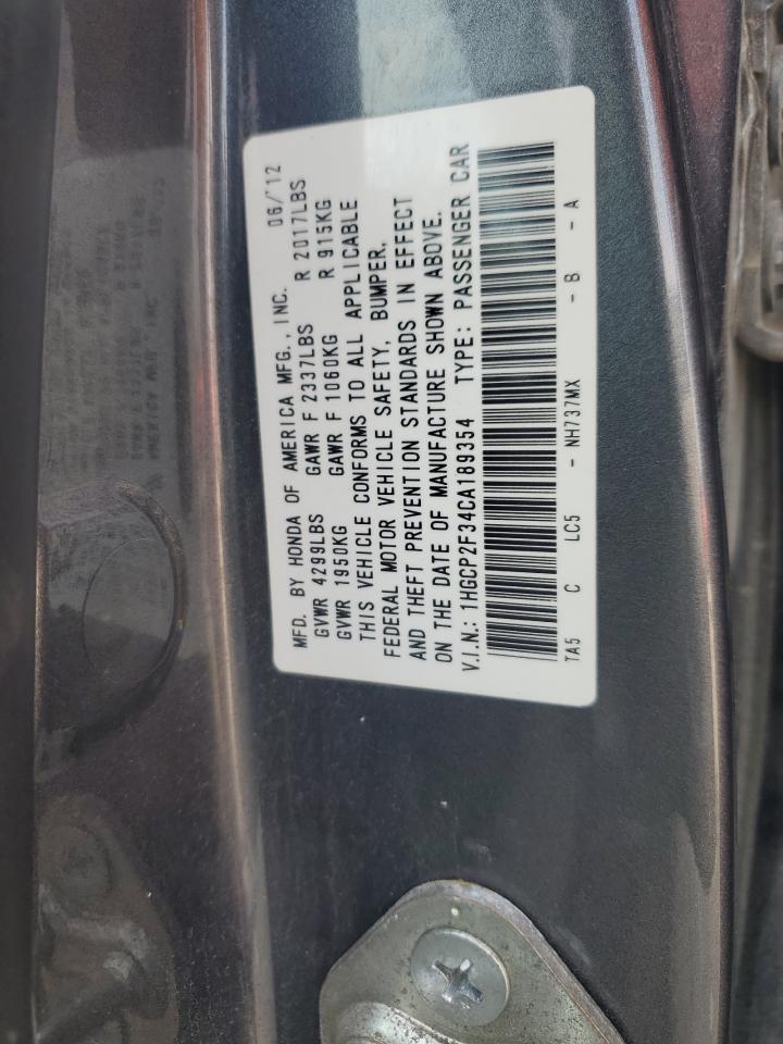 2012 HONDA ACCORD