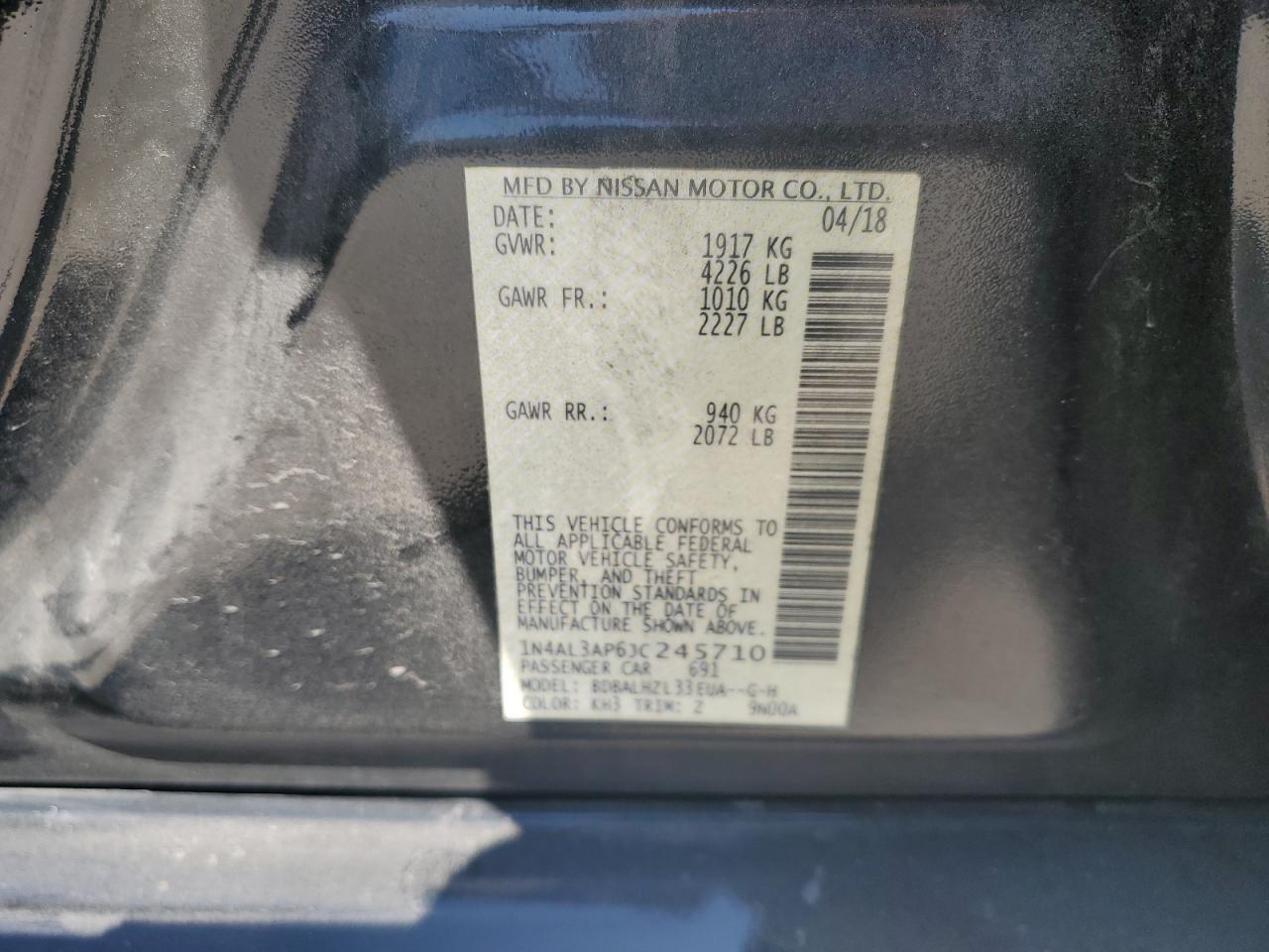 2018 NISSAN ALTIMA