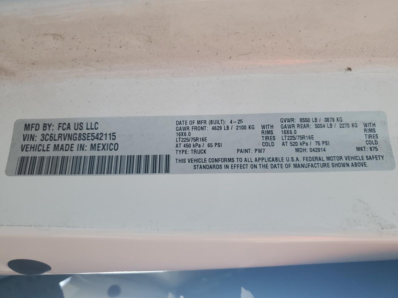 2025 RAM ProMaster 1500
