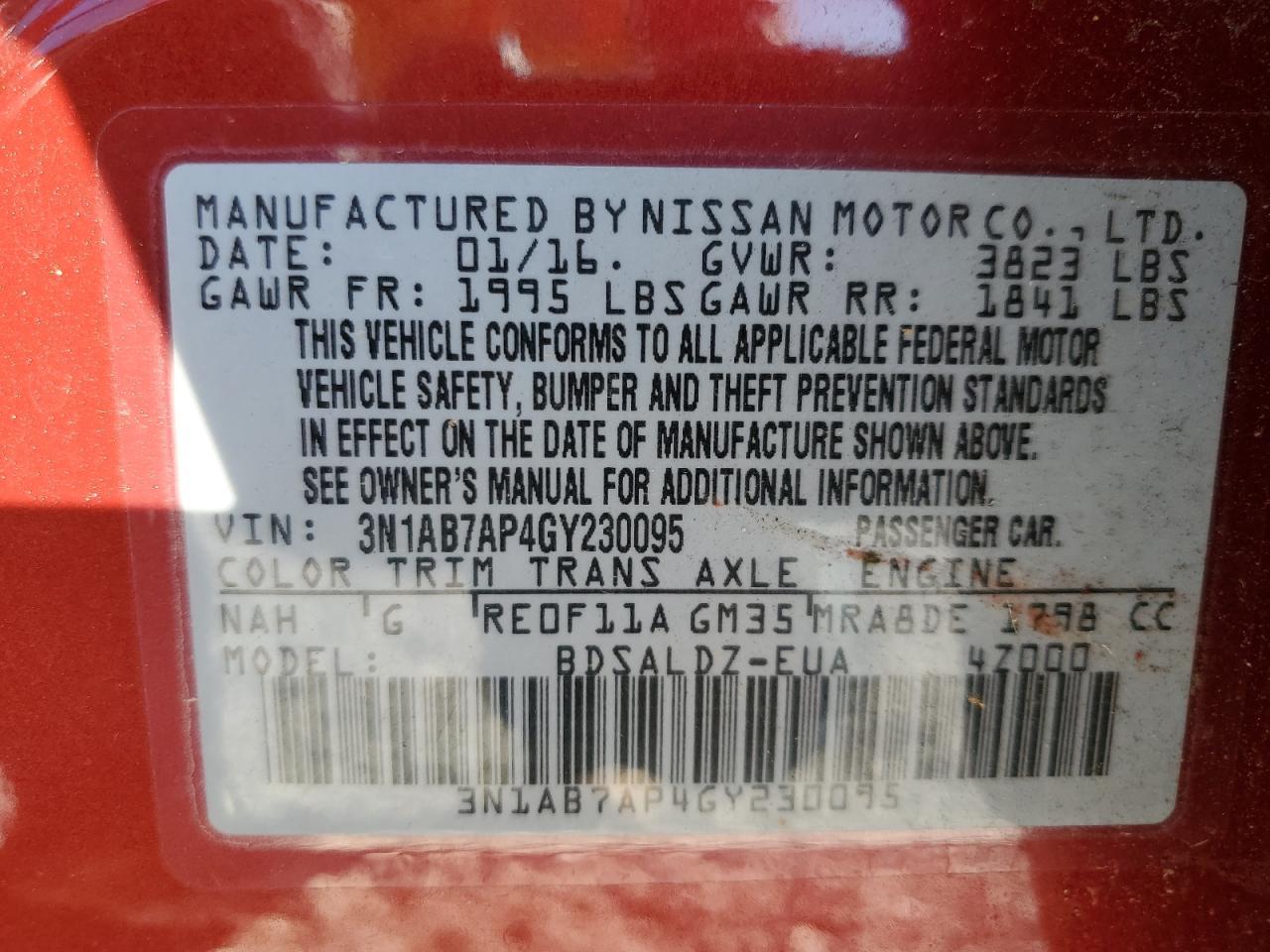 2016 NISSAN SENTRA