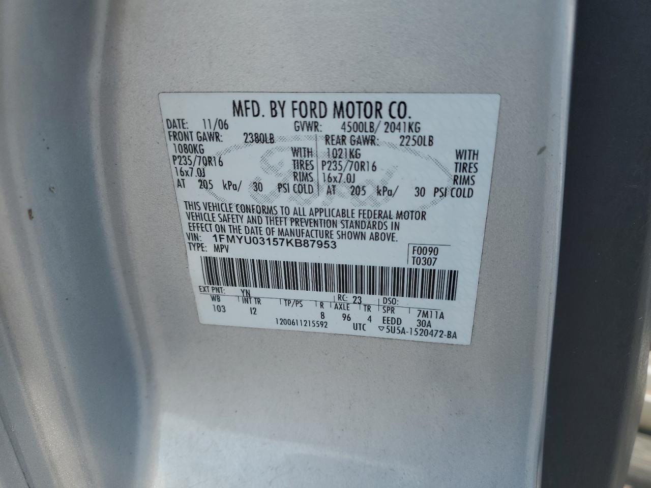 2007 FORD ESCAPE