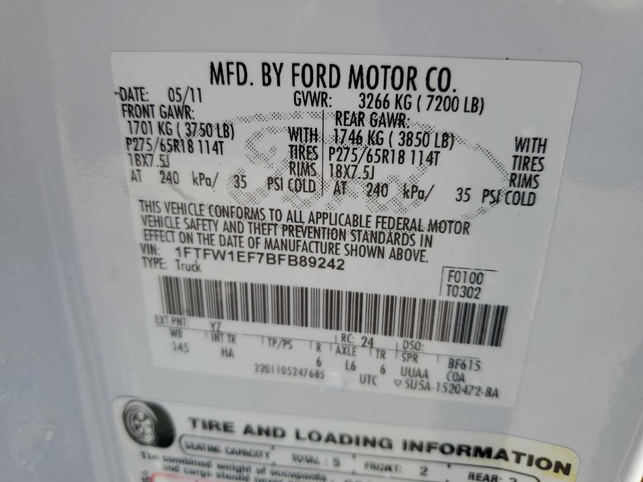 2011 FORD F-150