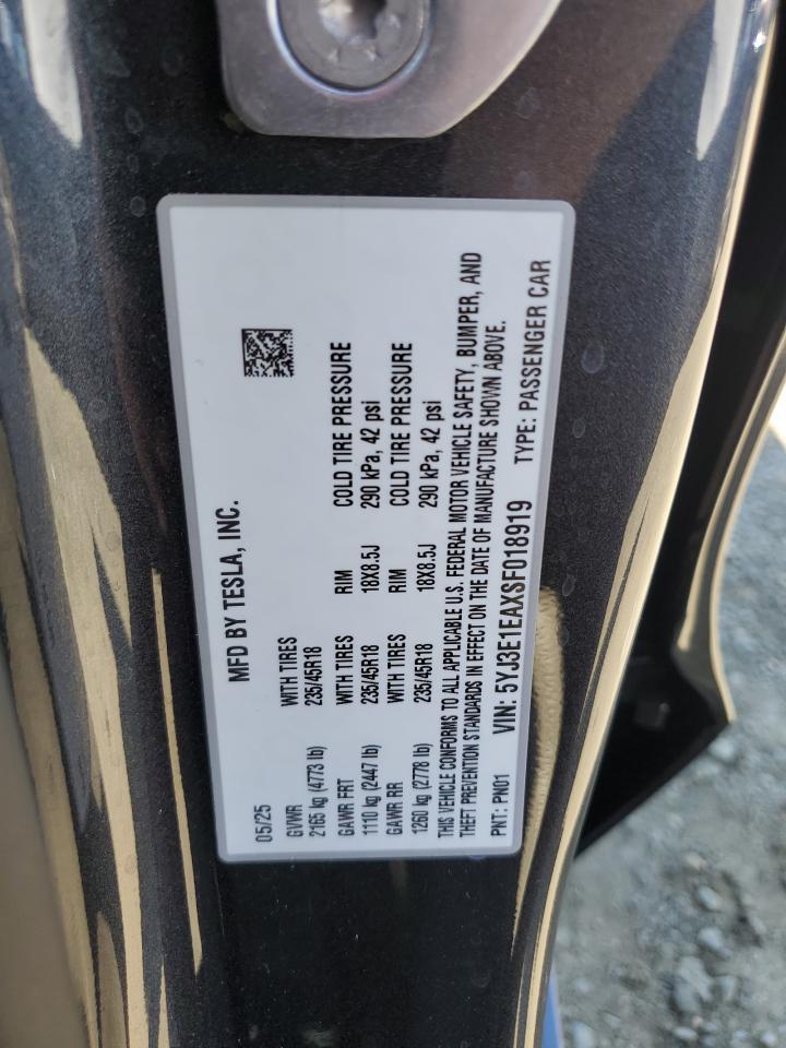 2025 TESLA MODEL 3