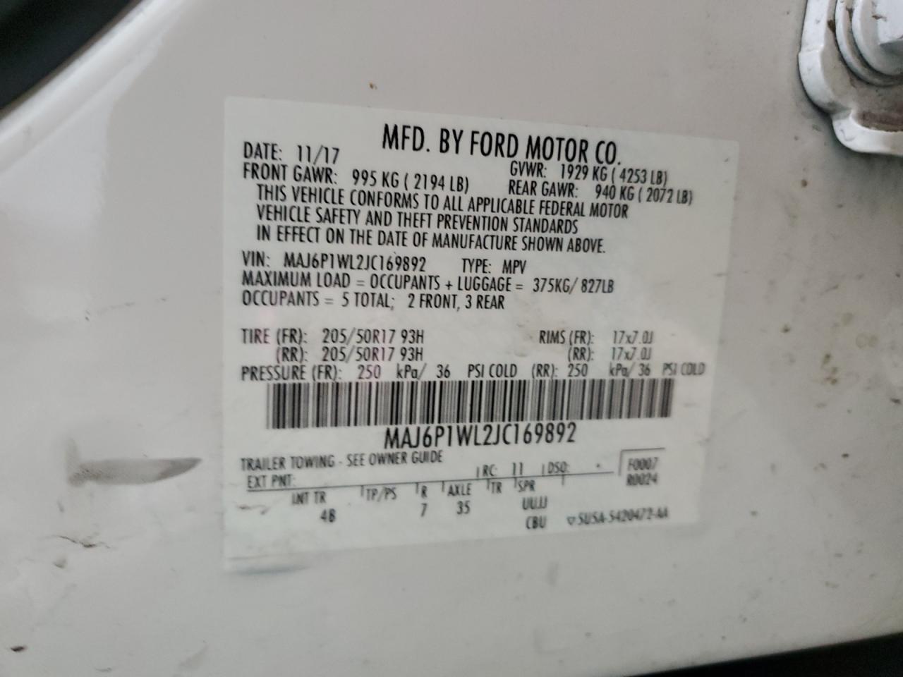 2018 FORD EcoSport