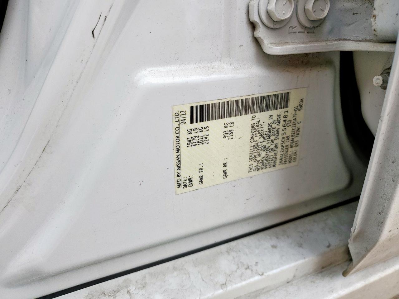 2012 NISSAN ALTIMA