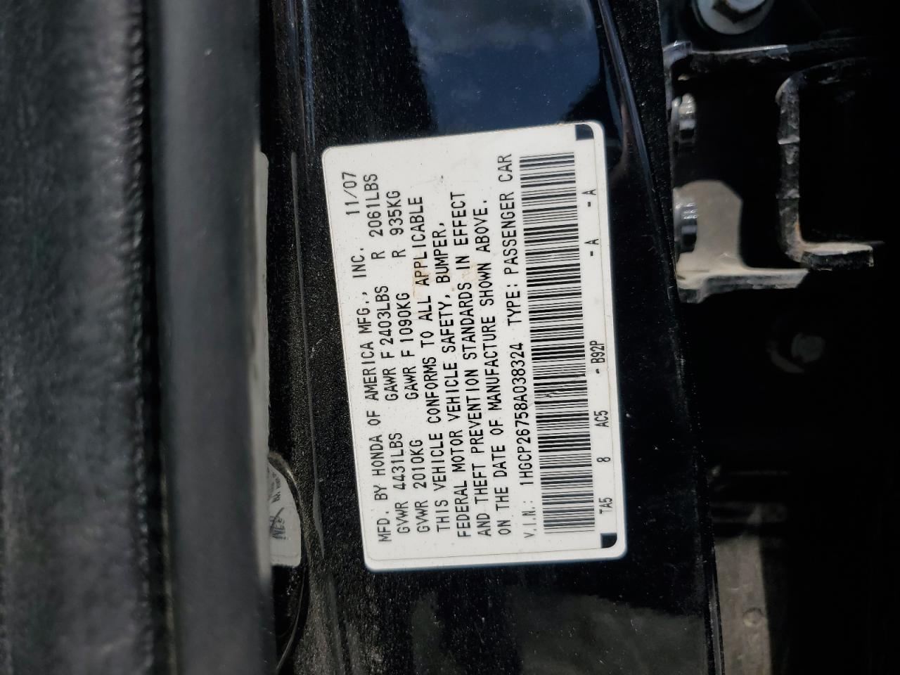 2008 HONDA ACCORD