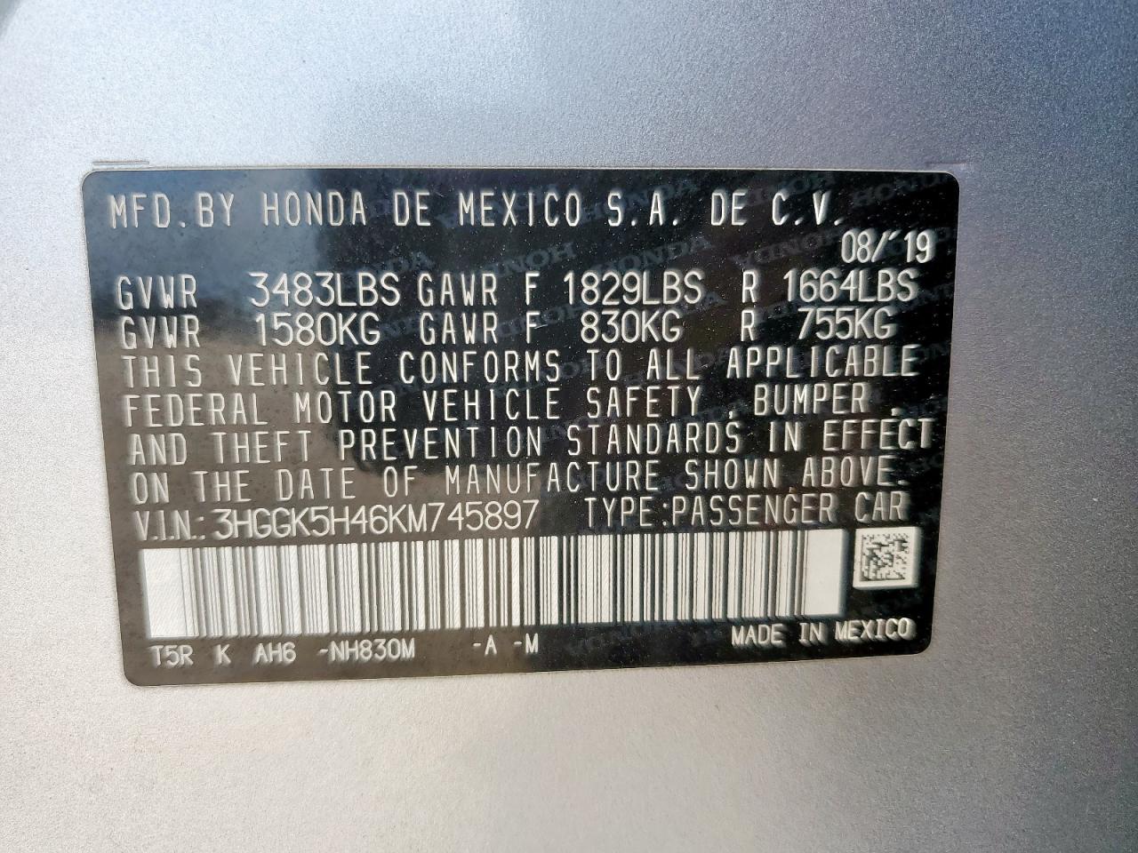 2019 HONDA FIT