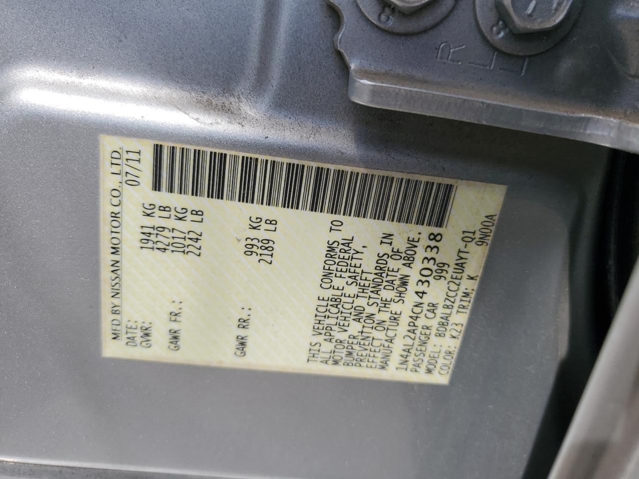 2012 NISSAN ALTIMA