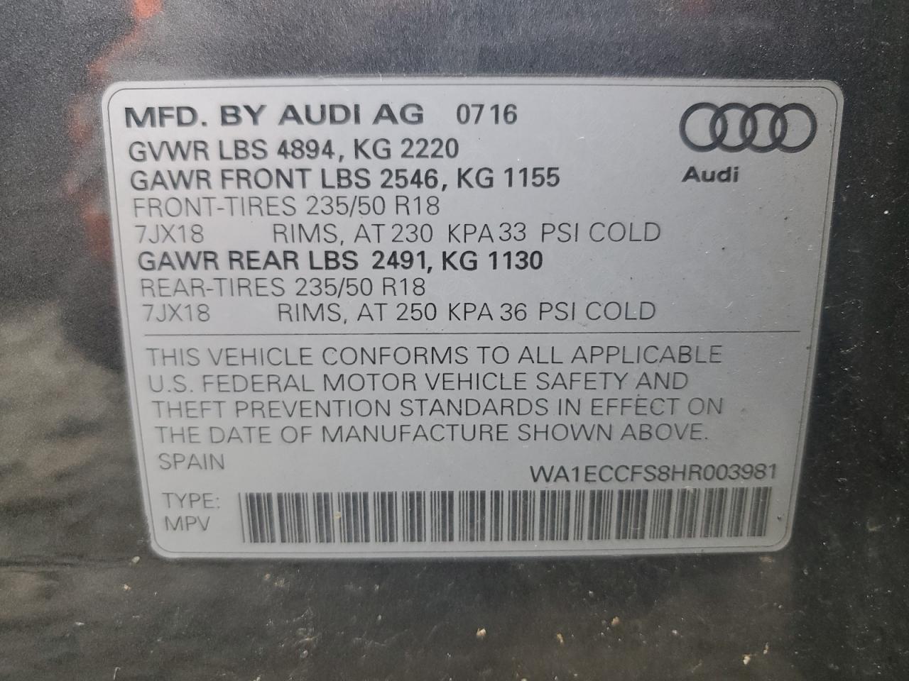 2017 AUDI Q3