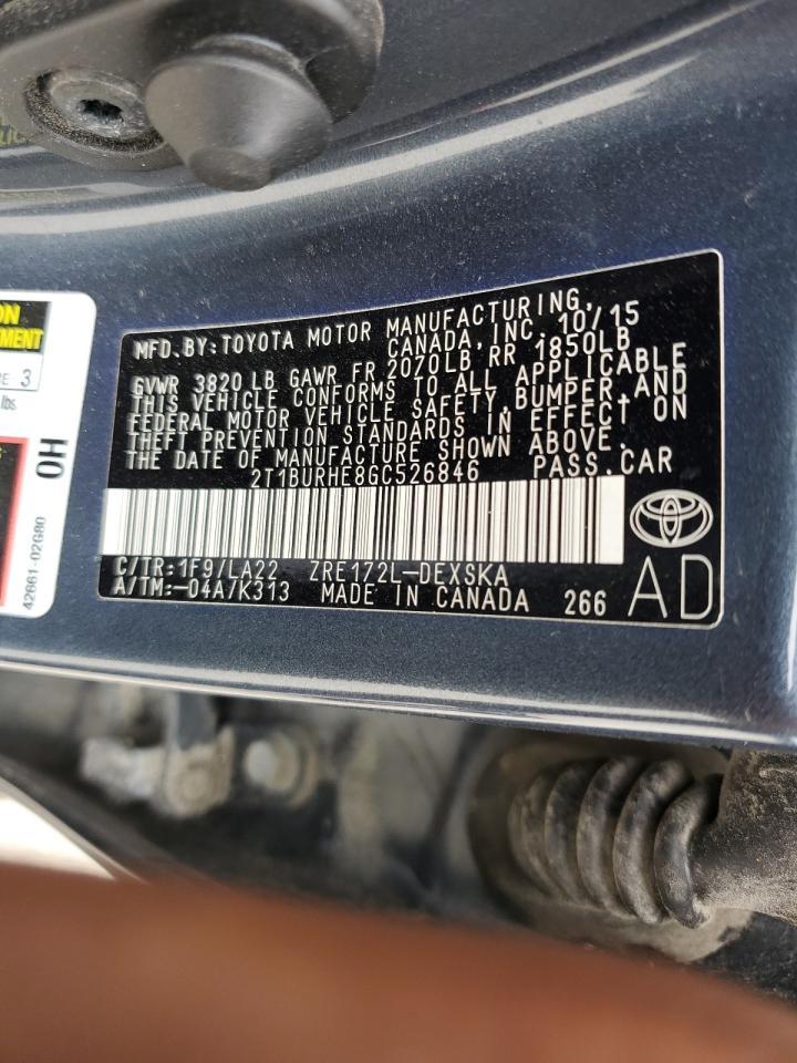 2016 TOYOTA COROLLA