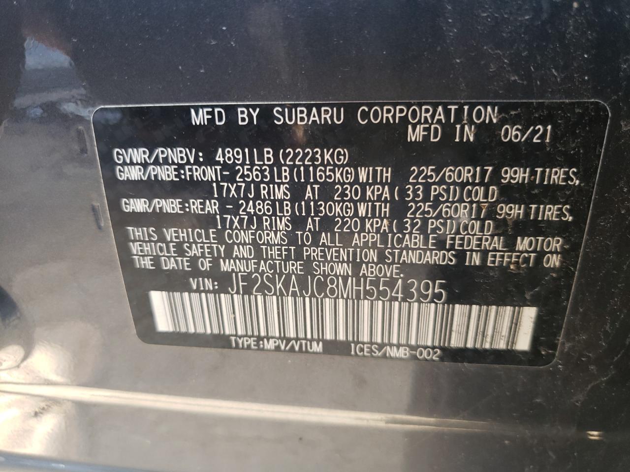 2021 SUBARU FORESTER