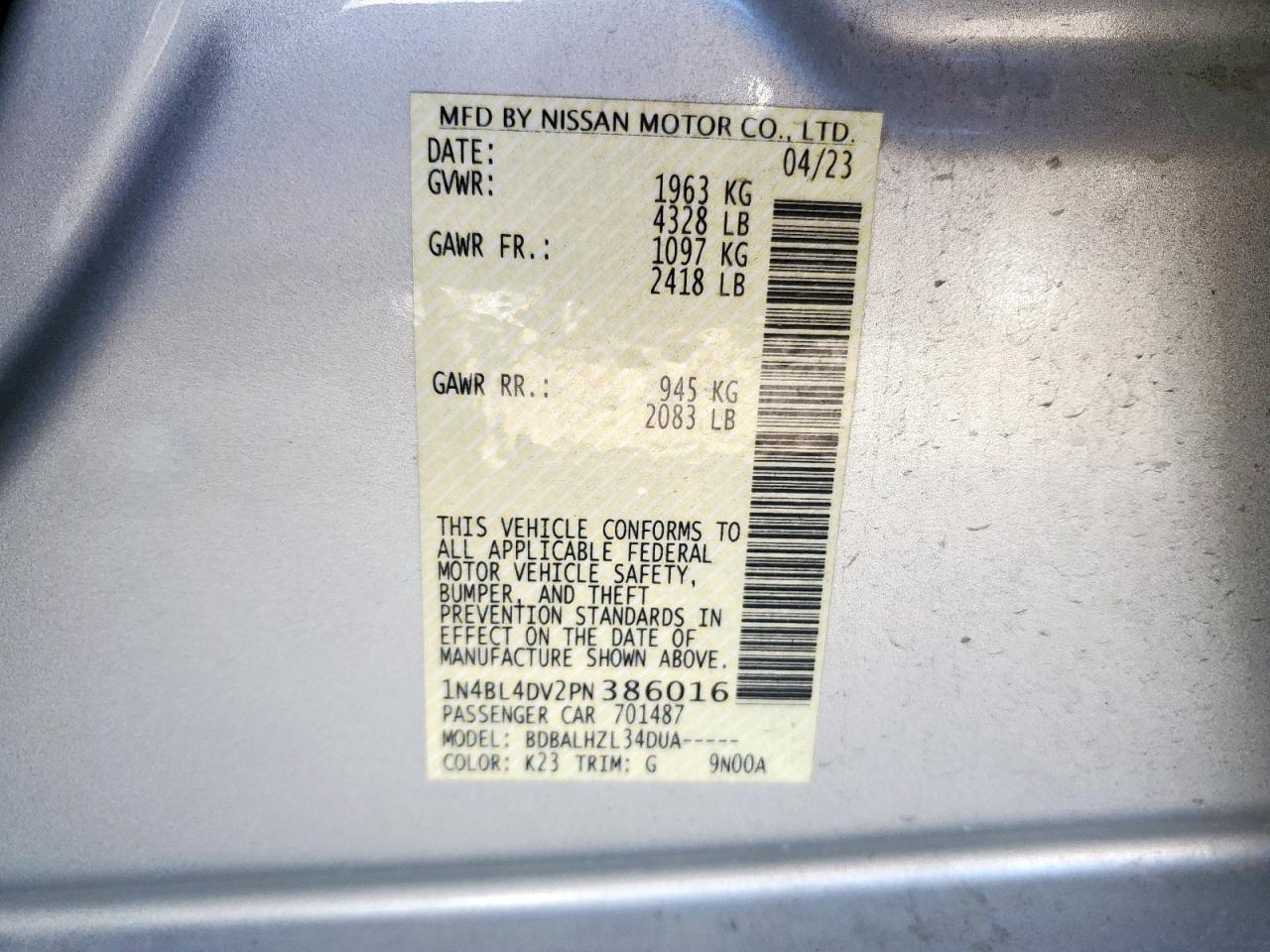 2023 NISSAN ALTIMA