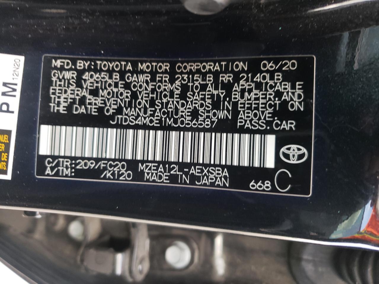 2021 TOYOTA COROLLA