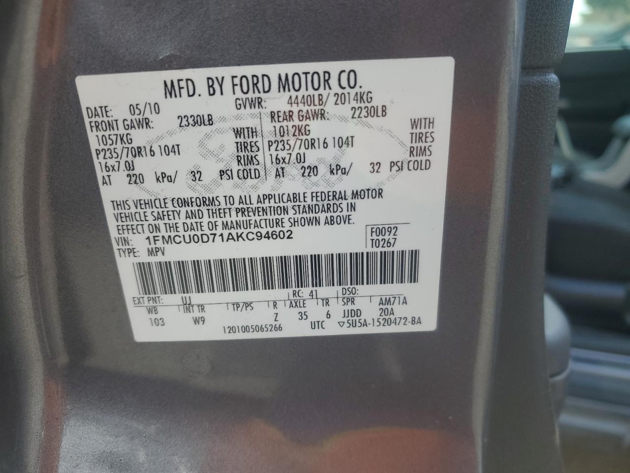 2010 FORD ESCAPE
