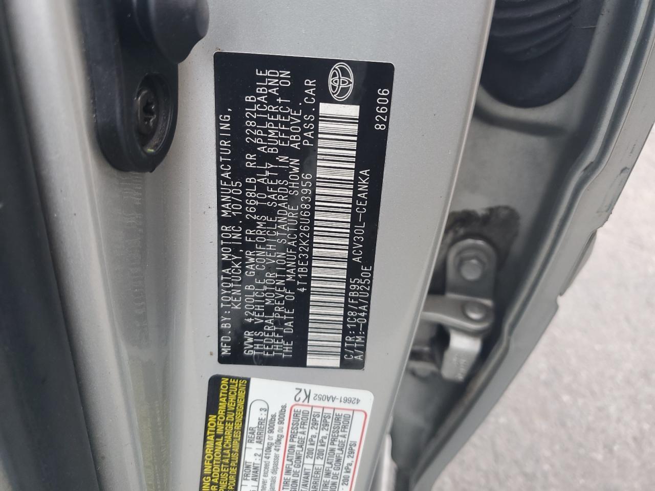 2006 TOYOTA CAMRY