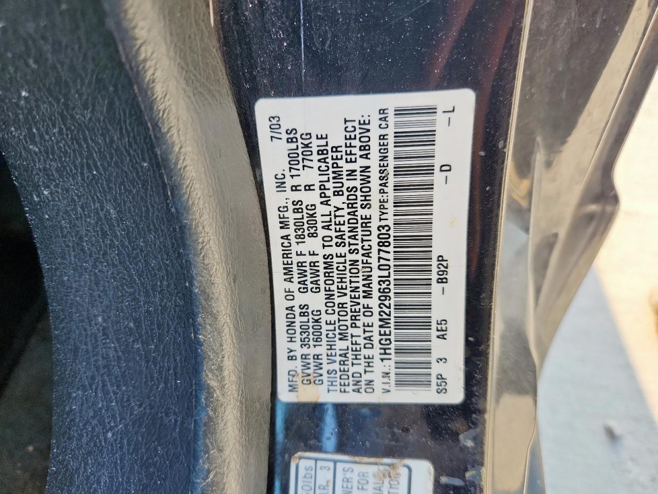 2003 HONDA CIVIC