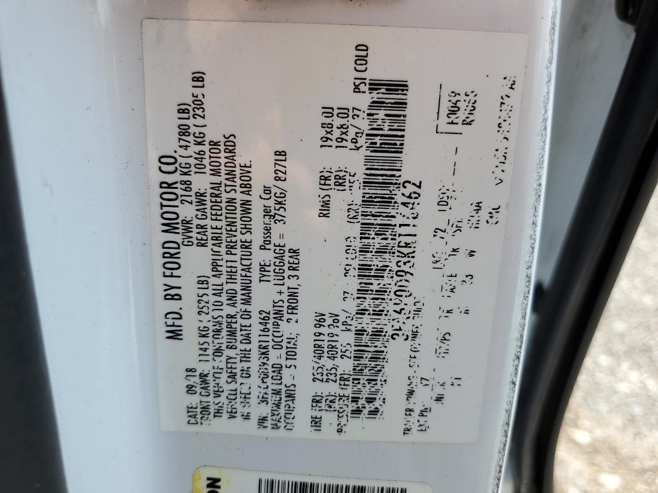 2019 FORD FUSION