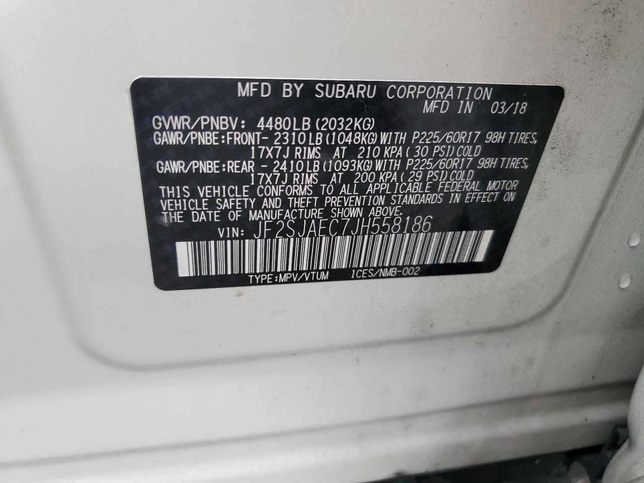 2018 SUBARU FORESTER