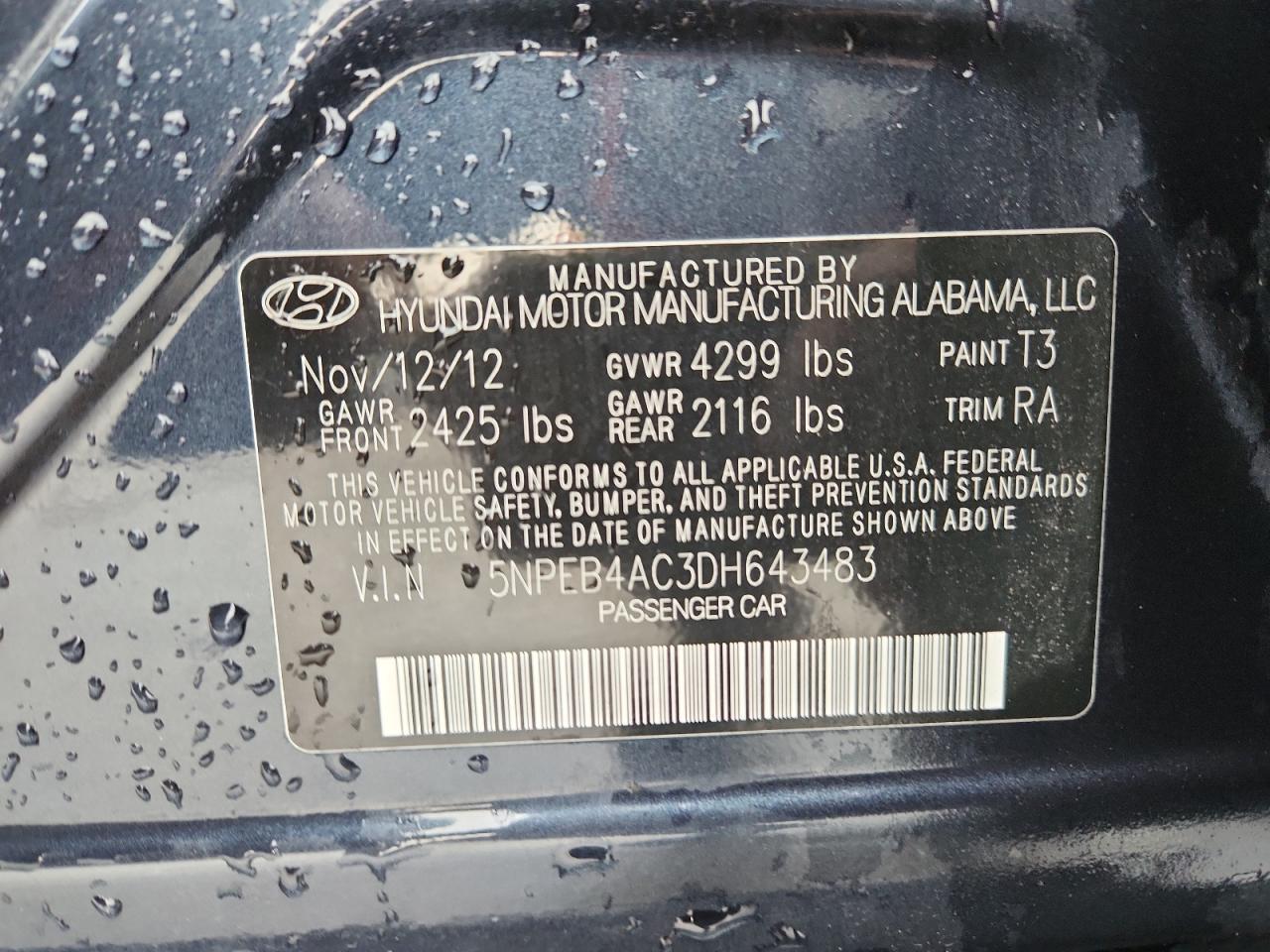 2013 HYUNDAI SONATA