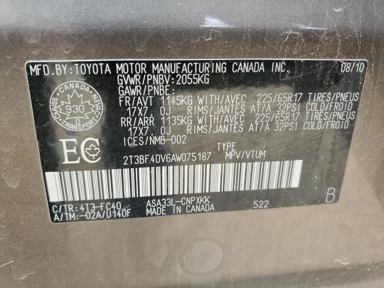 2010 TOYOTA RAV4