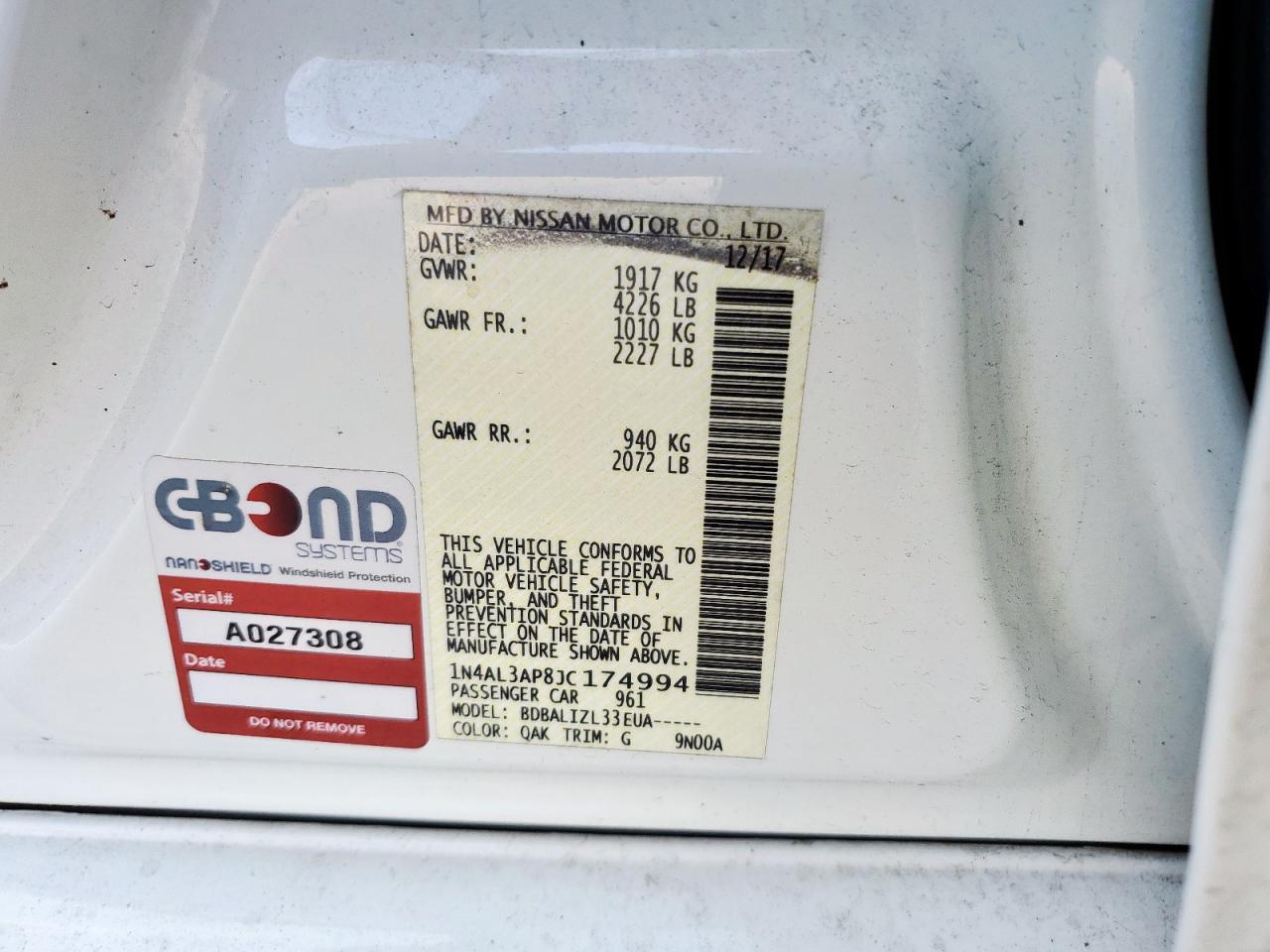 2018 NISSAN ALTIMA