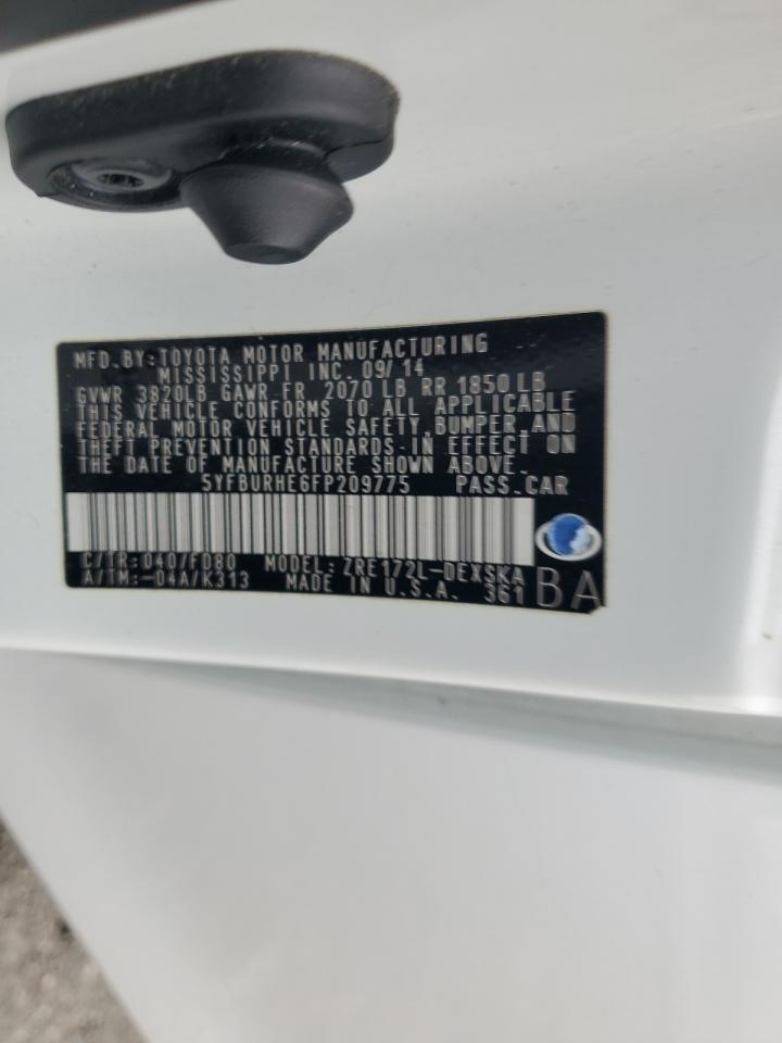 2015 TOYOTA COROLLA
