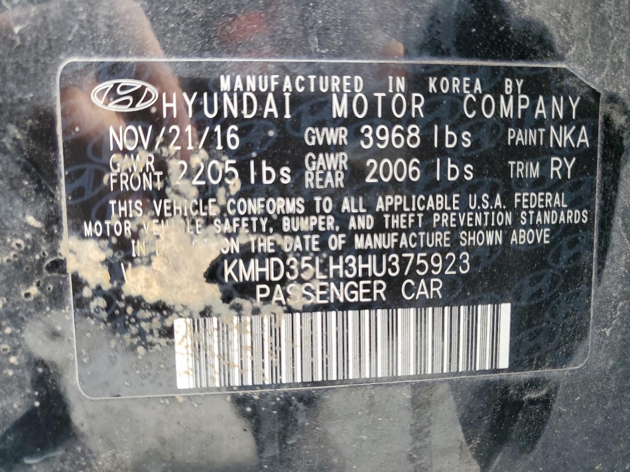 2017 HYUNDAI ELANTRA