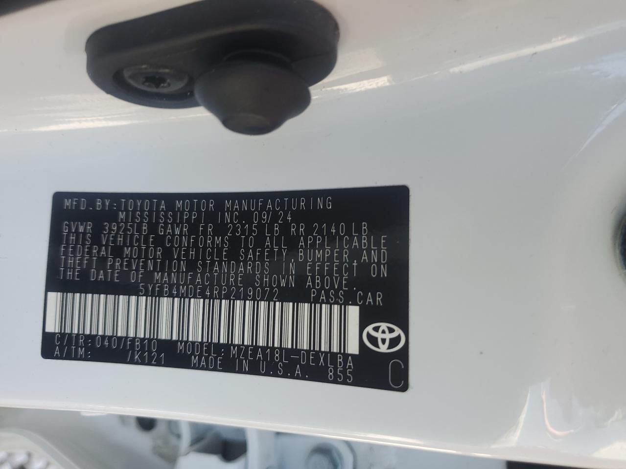 2024 TOYOTA COROLLA