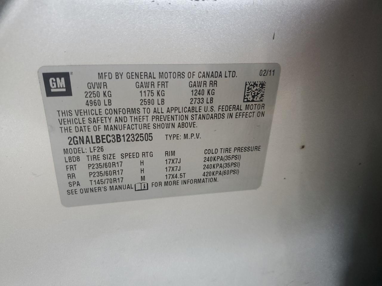 2011 CHEVROLET EQUINOX