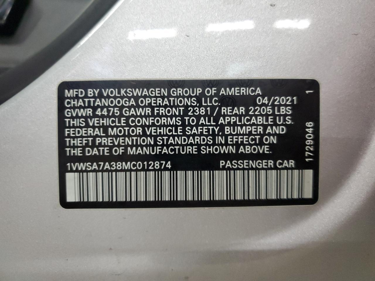 2021 VOLKSWAGEN Passat