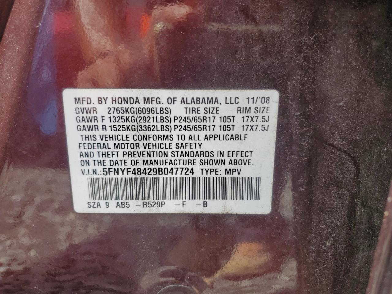 2009 HONDA PILOT