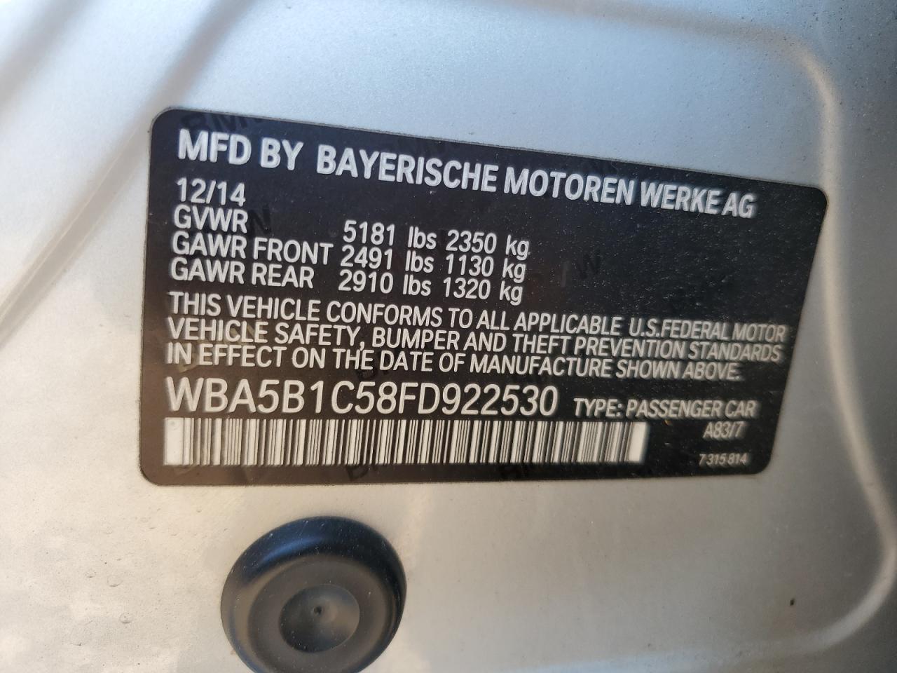 2015 BMW 5 series