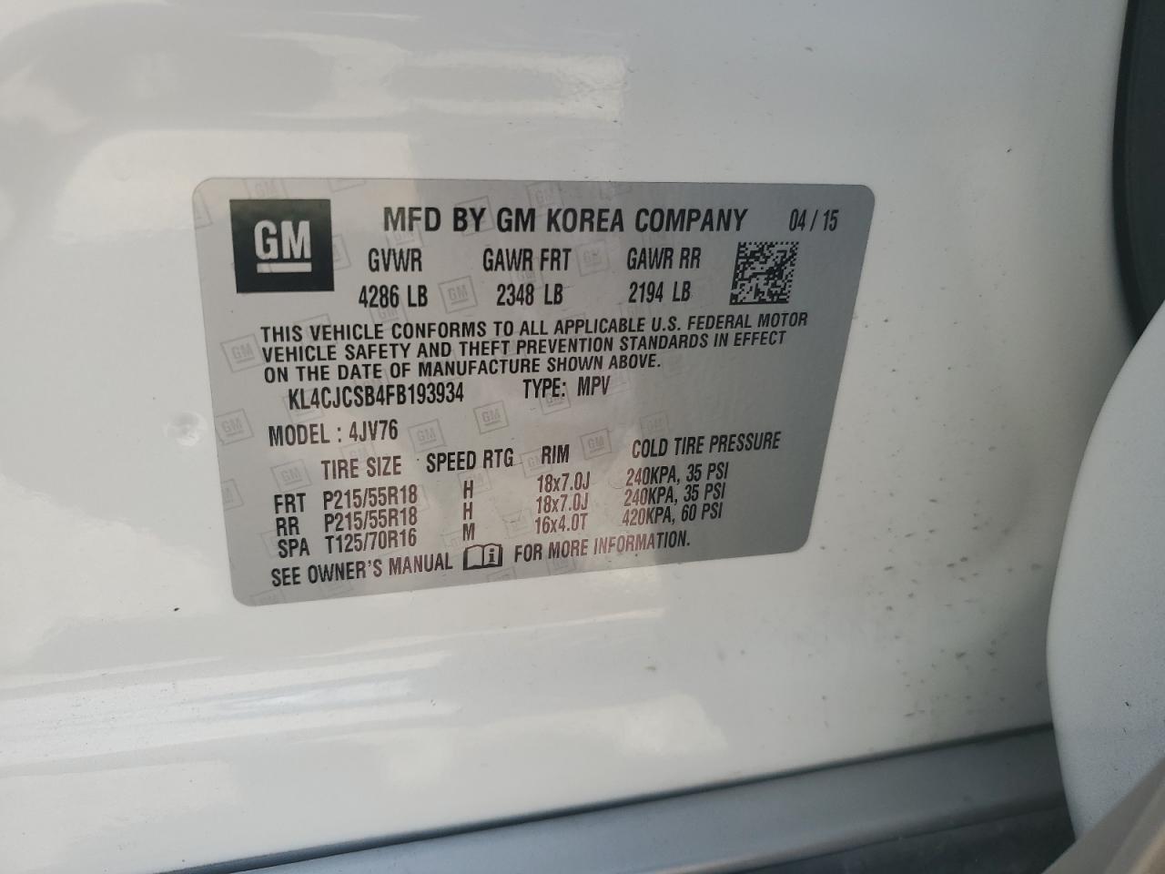 2015 BUICK ENCORE